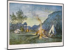Members of a Camping Club Having Pitched Their Tents Cook by Their Camp Fire-Donald Maxwell-Mounted Art Print