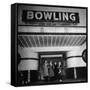 Members of a Women's Bowling League Exiting the Bowling Alley-Charles E^ Steinheimer-Framed Stretched Canvas