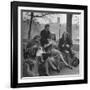 Members of Ballet Russe Sitting in a Park Mending their Shoes and their Tights-Myron Davis-Framed Photographic Print