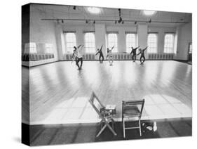 Members of Merce Cunningham Dance Company Practicing before Mirror in Studio-John Loengard-Stretched Canvas