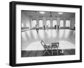 Members of Merce Cunningham Dance Company Practicing before Mirror in Studio-John Loengard-Framed Premium Photographic Print