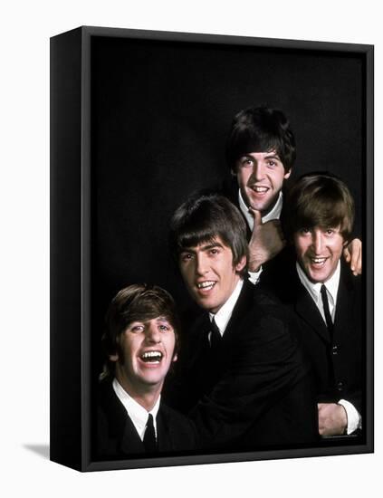 Members of Singing Group the Beatles: John Lennon, Paul McCartney, George Harrison and Ringo Starr-John Dominis-Framed Stretched Canvas