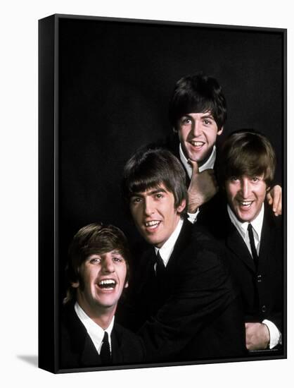 Members of Singing Group the Beatles: John Lennon, Paul McCartney, George Harrison and Ringo Starr-John Dominis-Framed Stretched Canvas