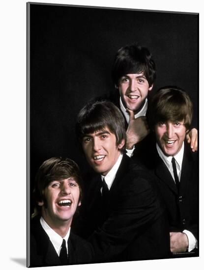 Members of Singing Group the Beatles: John Lennon, Paul McCartney, George Harrison and Ringo Starr-John Dominis-Mounted Premium Photographic Print
