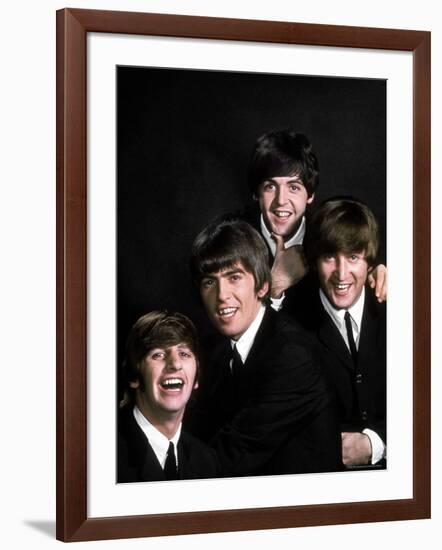 Members of Singing Group the Beatles: John Lennon, Paul McCartney, George Harrison and Ringo Starr-John Dominis-Framed Premium Photographic Print