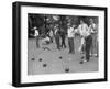 Members of St. Mary's Society Club Play the Italian Game of Bocce on their Court Behind the Club-Margaret Bourke-White-Framed Photographic Print