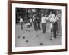 Members of St. Mary's Society Club Play the Italian Game of Bocce on their Court Behind the Club-Margaret Bourke-White-Framed Photographic Print