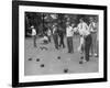 Members of St. Mary's Society Club Play the Italian Game of Bocce on their Court Behind the Club-Margaret Bourke-White-Framed Photographic Print