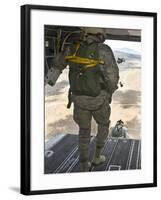 Members of the 820th Red Horse Squadron Jump from a CH-47 Chinook-Stocktrek Images-Framed Photographic Print