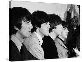 Members of the Beatles During an Interview at Los Angeles International Airport-Bill Ray-Stretched Canvas