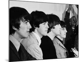 Members of the Beatles During an Interview at Los Angeles International Airport-Bill Ray-Mounted Premium Photographic Print