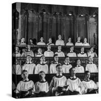 Members of the Boys Choir at St. John the Divine Episcopal Church Singing During Services-Cornell Capa-Stretched Canvas