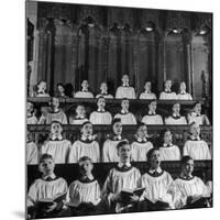 Members of the Boys Choir at St. John the Divine Episcopal Church Singing During Services-Cornell Capa-Mounted Photographic Print