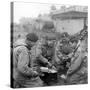 Members of the British 49th Armoured Personnel Carrier Regiment Cooking on the Side of a Road-George Silk-Stretched Canvas