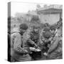 Members of the British 49th Armoured Personnel Carrier Regiment Cooking on the Side of a Road-George Silk-Stretched Canvas