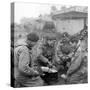 Members of the British 49th Armoured Personnel Carrier Regiment Cooking on the Side of a Road-George Silk-Stretched Canvas