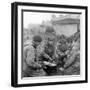 Members of the British 49th Armoured Personnel Carrier Regiment Cooking on the Side of a Road-George Silk-Framed Photographic Print