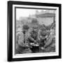 Members of the British 49th Armoured Personnel Carrier Regiment Cooking on the Side of a Road-George Silk-Framed Photographic Print