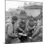 Members of the British 49th Armoured Personnel Carrier Regiment Cooking on the Side of a Road-George Silk-Mounted Photographic Print