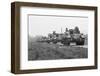 Members of the British 49th Armoured Personnel Carrier Regiment Riding Along a Line of Tanks-George Silk-Framed Photographic Print