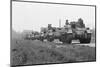 Members of the British 49th Armoured Personnel Carrier Regiment Riding Along a Line of Tanks-George Silk-Mounted Premium Photographic Print