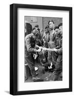 Members of the British 49th Armoured Personnel Carrier Regiment Skin a Rabbit for a Meal-George Silk-Framed Photographic Print
