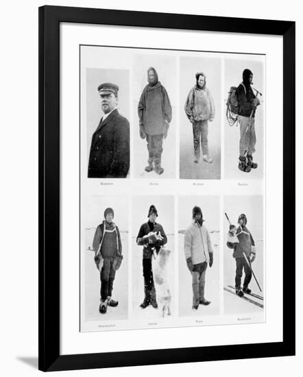 Members of the British Antarctic Expedition at the Start of the Journey-null-Framed Giclee Print
