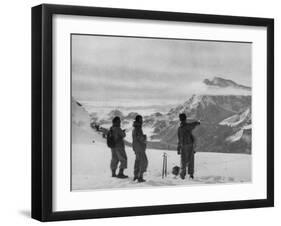 Members of the British Everest Expedition Survey the Mountains-null-Framed Photographic Print