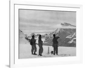 Members of the British Everest Expedition Survey the Mountains-null-Framed Photographic Print