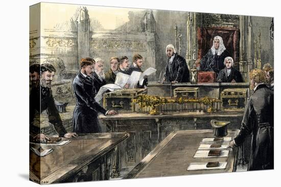 Members of the British Parliament Sworn in at the Opening of the Ceremony in 1886, England, Great B-null-Stretched Canvas
