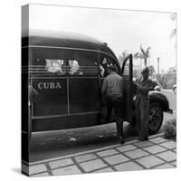 Members of the Brooklyn Dodgers Baseball Team Climb onto a Bus During Spring Training, 1942-William Vandivert-Stretched Canvas