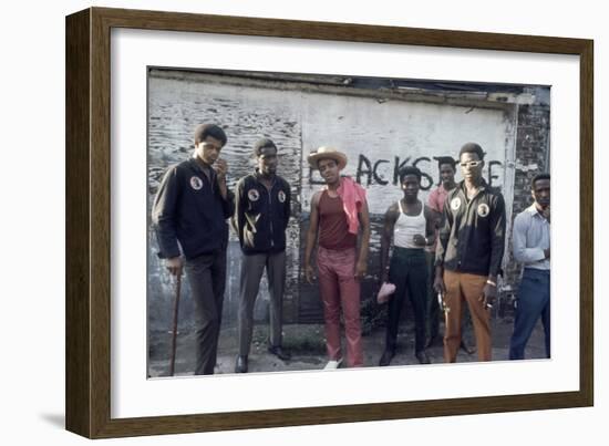 Members of the Chicago Street Gang Called 'The Blackstone Rangers', Chicago, IL, 1968-Declan Haun-Framed Photographic Print