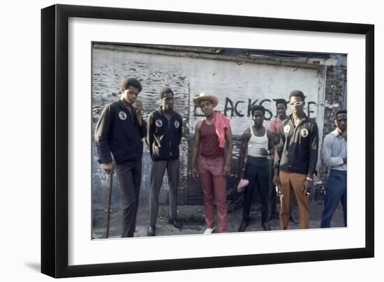 Members of the Chicago Street Gang Called 'The Blackstone Rangers', Chicago, IL, 1968-Declan Haun-Framed Photographic Print