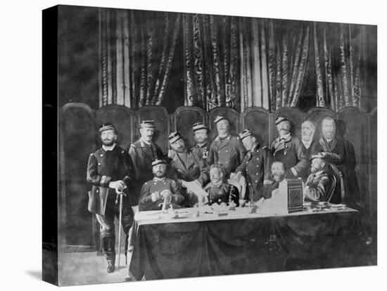 Members of the Commune at the Hotel De Ville in Paris and Field Officers Deliberating, 1871-null-Stretched Canvas