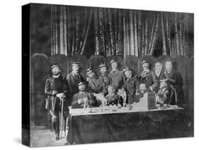 Members of the Commune at the Hotel De Ville in Paris and Field Officers Deliberating, 1871-null-Stretched Canvas