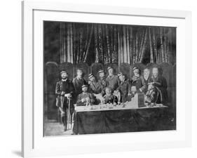 Members of the Commune at the Hotel De Ville in Paris and Field Officers Deliberating, 1871-null-Framed Giclee Print