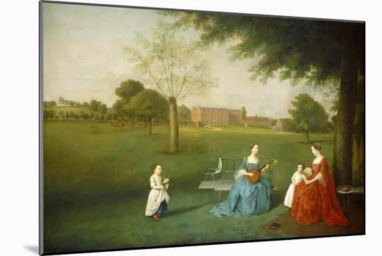 Members of the Maynard Family in the Park at Waltons, C.1755-62-Arthur Devis-Mounted Art Print