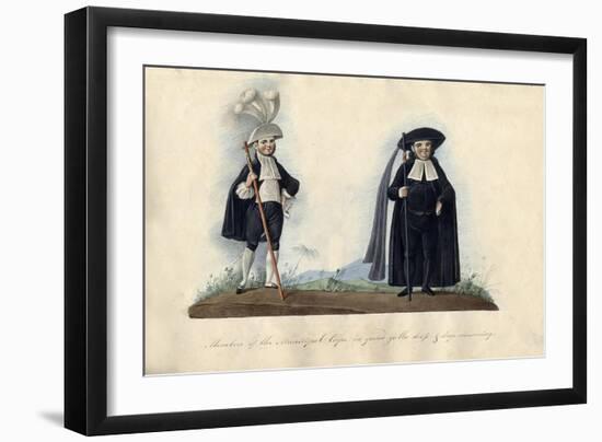 Members of the Municipal Corps in Grand Galla Dress of Deep Mourning-null-Framed Giclee Print