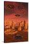 Members of the Planets Advanced Civilization Leaving Mars-null-Stretched Canvas