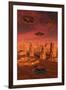 Members of the Planets Advanced Civilization Leaving Mars-null-Framed Art Print