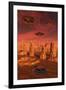 Members of the Planets Advanced Civilization Leaving Mars-null-Framed Art Print