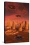 Members of the Planets Advanced Civilization Leaving Mars-null-Stretched Canvas