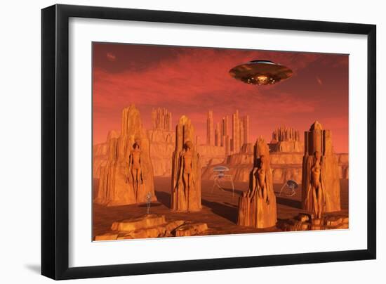 Members of the Planets Advanced Civilization Leaving Mars-null-Framed Art Print