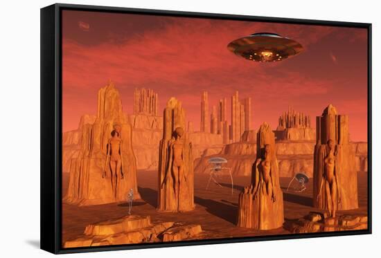 Members of the Planets Advanced Civilization Leaving Mars-null-Framed Stretched Canvas