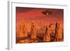 Members of the Planets Advanced Civilization Leaving Mars-null-Framed Art Print