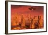 Members of the Planets Advanced Civilization Leaving Mars-null-Framed Art Print