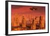 Members of the Planets Advanced Civilization Leaving Mars-null-Framed Art Print