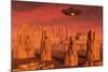 Members of the Planets Advanced Civilization Leaving Mars-null-Mounted Art Print