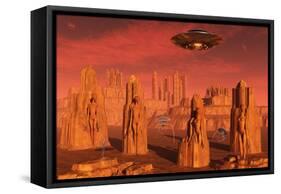 Members of the Planets Advanced Civilization Leaving Mars-null-Framed Stretched Canvas