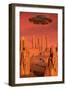 Members of the Planets Advanced Civilization Leaving Mars-null-Framed Art Print